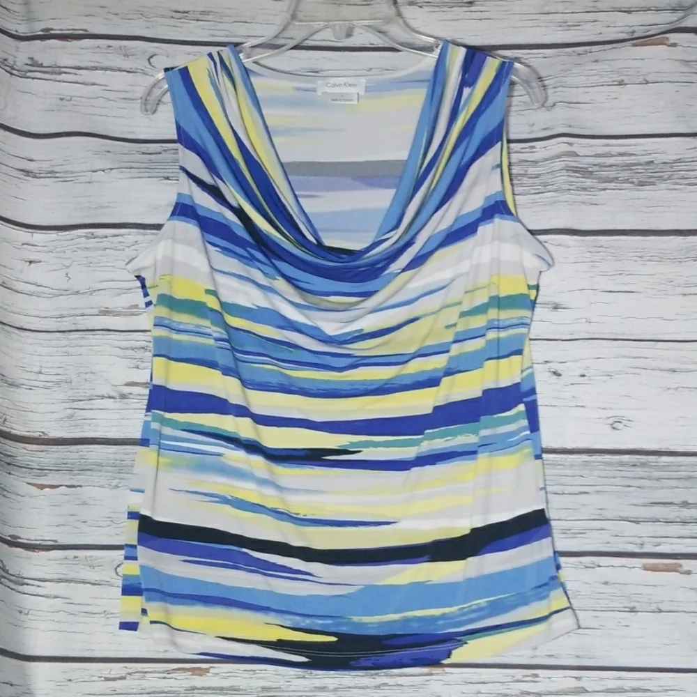 Like new Calvin Klein slouch neck sleeveless top L